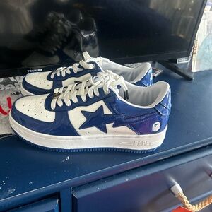 Bape Navy and White Star Sneakers work once